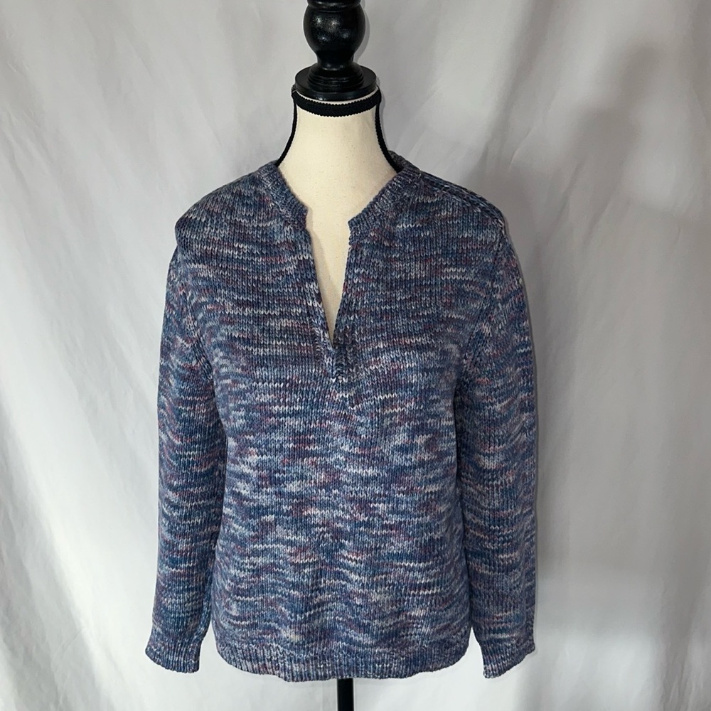 Gerard Darel Paris 100% Organic Cotton Marled Knit Sweater - Size 2